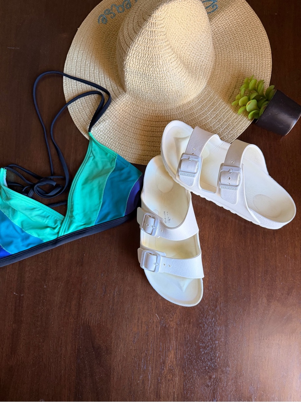 Birkenstock Arizona White Dual Buckle Strap Slide EVA Sandals Women size 36